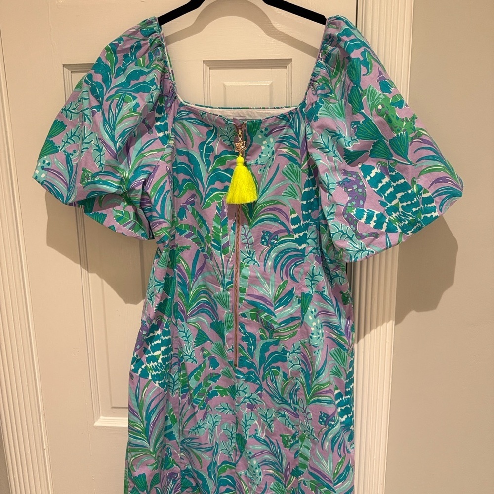 🌴 Lilly Pulitzer Lettie Purple Iris on the Chase Dress 14 LIKE NEW GORGEOUS - Picture 7 of 7